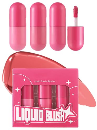 Shaersu Blush líquido para mejillas, maquillaje líquido rubor - Rubor de crema,Color mezcla Ligero ligero All Day Highlighter Blusher para maquillaje de ojos y mejillas