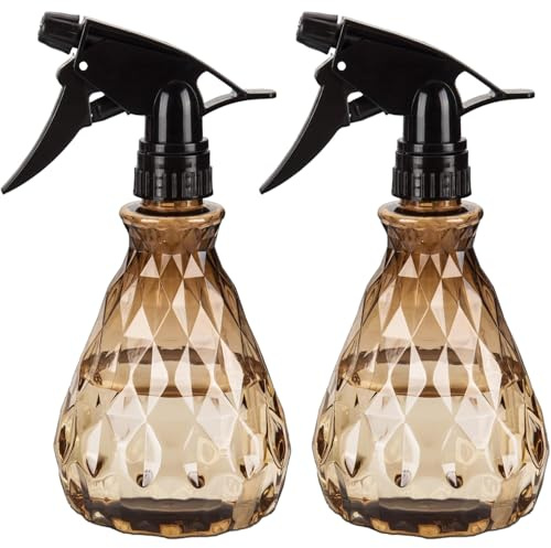 Large 500ml Spray Bottles for Cleaning Solutions and Gardening,Plant,Water,2 Pcs Empty Spray Bottles for Hair,Refillable Trigger Sprayer Bottle with Adjustable Sprays Head,Misting&Stream Settings,Gold