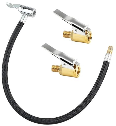 Wefaly 2 unidades de 8 mm para válvula de coche, 40 cm, inflador de neumáticos, manguera de extensión de válvula, juego de válvula de coche, conector de palanca, adaptador de válvula de aire para