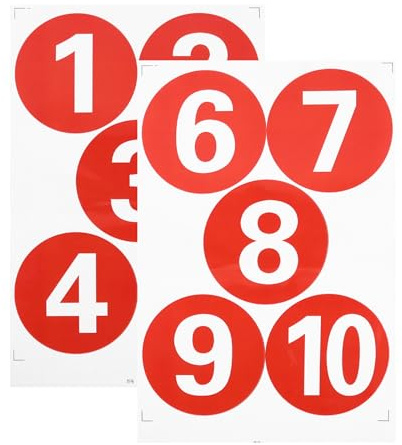 SUPVOX Autocollants Numérotés Pvc Grand Format Imperméables Auto-adhésifs, Étiquettes Rondes Résistantes pour Bureau, Papeterie et Organisation Professionnelle