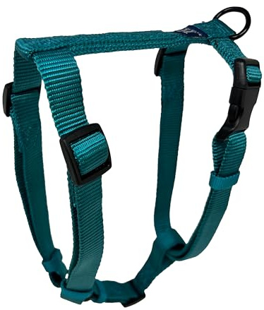 Hamilton Adjustable Comfort Nylon Dog Harness, Teal, 3/4 x 20-30