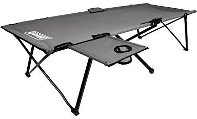 Coleman Pack-Away Big ân Tall Camping Cot with Removable Side Table, Extra Wide Cot Fits Adults up to 6ft 6in or 300lbs, Carry Bag Included