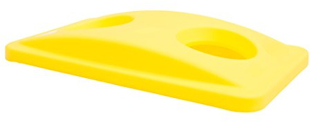 Rubbermaid Commercial Products Slim Jim® Deckel für Flaschen/Dosen| Runde Öffnungen | Passend für 60L/87L Slim Jim Behälter | Für Küchen, Klassenzimmer & gewerbliche Nutzung | Gelb | FG269288YEL