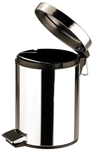 Zodiac Stainless Steel Pedal Bin, 3 Liters, Silver