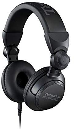 Technics Professional DJ Headphones with 40mm CCAW Voice Coil Drivers, 270° Swivel Housing and Locking Detachable Cord; Lightweight, Foldable High Input - EAH-DJ1200 (Black)