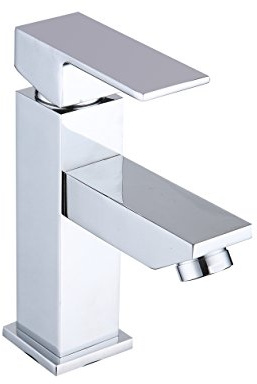 DP Grifería - Grifo monomando de lavabo, color plateado, serie Arce