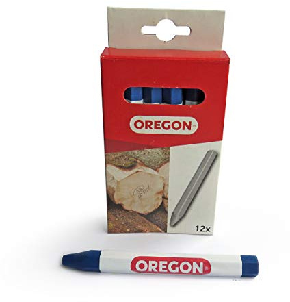 Oregon Makierkrita; professionella 6-sidiga kritmärkpennor som skriver på trä, metall, sten, betong, kakel, keramik, plast, glas och mer, förpackning med 12, blå (295360)