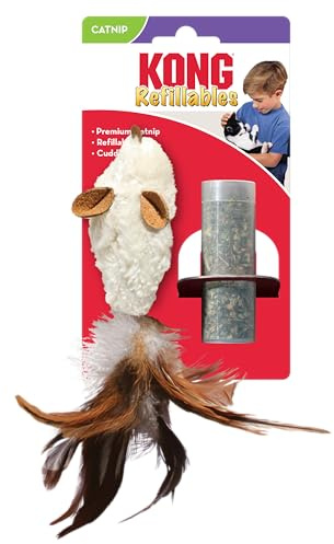 KONG - Refillables Feather Mouse Catnip Toy - North American Premium Catnip