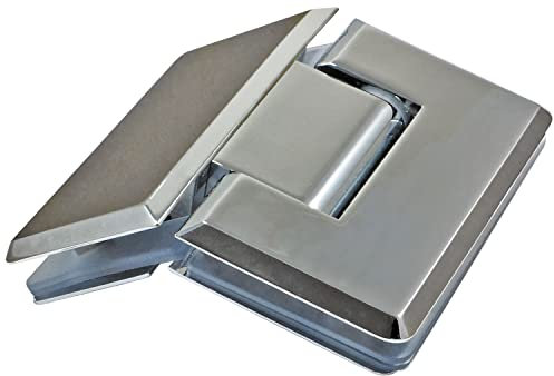 Di Vapor (R) Cerniera per porta della doccia da vetro a vetro a 135 gradi, cromata, bordi affusolati