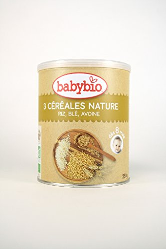Papilla de tres cereales nature Babybio (+8 meses), 220 g