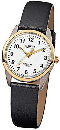 Regent Damen Analog Quarz Uhr mit Leder Armband 12090259