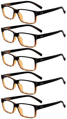 Eyekepper 1.25 Reading Glasses Men, Readers Women, 5pack Black/Tortoise