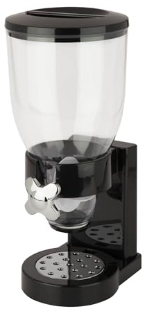 Honey-Can-Do Dry Food Dispenser, Single Control, Black/Chrome