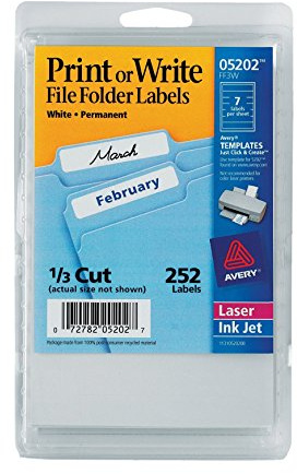 AVE05203 - Print or Write File Folder Labels