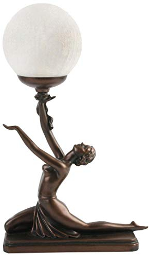 Art Deco Bronze Lighting Nora Kneeling Lamp Figure