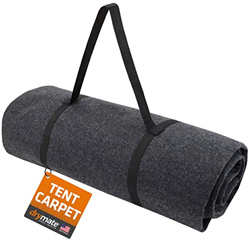 Drymate Tent Carpet Mat, Protective Waterproof Liner Keeps You Warm & Dry, Camping Floor Rug Accessory (7'4 x 8'4), Durable, Lightweight, Soft & Comfortable, Trimmable Material (USA Made) (Charcoal)