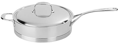 Demeyere Atlantis 11-Inch SAUTÉ Stainless Steel Fry Pan, 5.1 Quart with Auxiliary Handle, 4.2 Quart, Silver