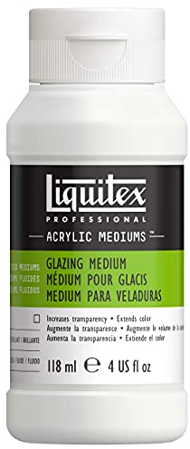 Liquitex 7504 Professional Lasur Medium für Acrylfarben - für dünne, transparente Glasuren und Lasureffekte, erzeugt maximale Transparenz - 118ml Flasche, Transparent