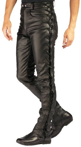 Roleff Racewear 340 Lederhose mit seitlicher Schnürung, Größe: 40, Schwarz