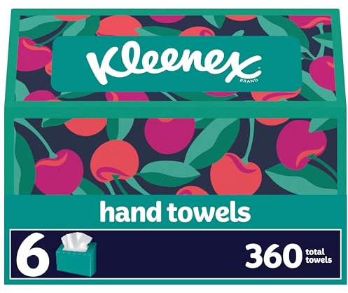Kleenex Disposable Paper Hand Towels, 6 Boxes, 60 Tissues per Box (360 Total), Packaging May Vary