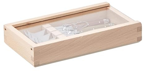 Jean Dubost Laguiole 4-Piece Cheese Knives Set in Slide-Top Box, Mineral Handles - Rust-Resistant Stainless Steel - Made in France