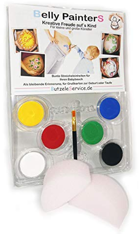 BellyPainterS - BellyPainting - Bauchbemalungs-Set, Bemalen Sie Ihren Babybauch, DIY, Farben, für schöne Erinnerungen an die Schwangerschaft & Babyparty