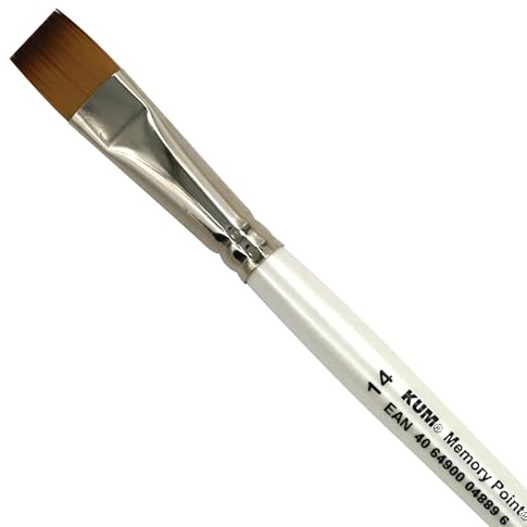Kum - Pennello per Acquerello Memory Point Piatto Misura 14 | Pennelli per artisti, materiale artistico per la pittura ad acquerello e watercolor