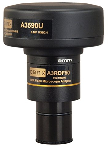 AmScope A3590U 9.0MP USB Digitalkamera für Mikroskop mit 0.01 mm Kalibrierung Rutschen