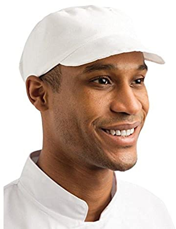 Whites Unisex Bakers Cap White - Easy to Clean, Elasticated Back Chef Hat A212