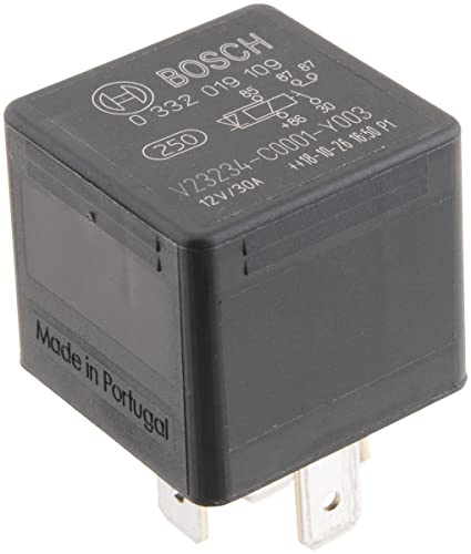 Bosch 0332019109 Mini-Relais 12V 30A, 5 Terminaux, Ip5K4, Résistance aux Températures Allant de -40° C À 100° C