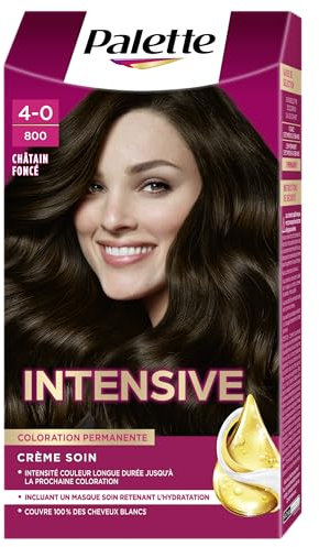Schwarzkopf - Palette - Coloration Permanente Cheveux - Crème Soin - Couvre 100% des Cheveux Blancs - Tenue 8 semaines - Chatain 800