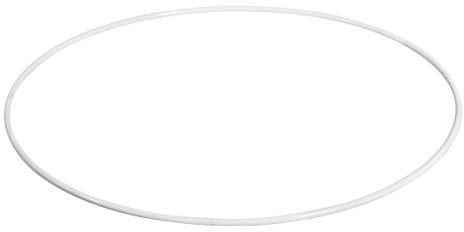 Rayher 2505700 Anello Metallico Ricoperto, Diametro 45cm, Spessore 4mm, Colore Bianco, Per Acchiappasogni, Decorazioni, Lavori Creativi, Fioristica