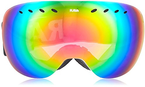 Ravs by Alpland Skibrille SNOWBOARDBRILLE - Rahmenlos Special Design - GLÄSER 100% Red Lasergold VERSPIEGELT!HELMKOMPATIBEL ANTIFOG SPHÄRISCHE DOPPELSCHEIBE