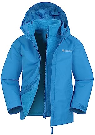 Mountain Warehouse Fell Veste 3 en 1 pour enfants - Imperméable Triclimate, Veste intérieure détachable, Capuche repliable, Manteau pour garçons et filles - Printemps été