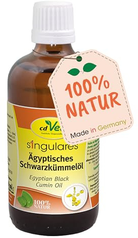 cdVet Singulares egyptisk svart kumminolja 100 ml – naturlig olja kallpressad för kosttillskott hos hund, katt, häst och duva genom vitaminer och fetter, 167