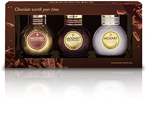 Mozart Trio Milk, Dark & White Chocolate Liqueur Miniature Pack, 3 x 5cl