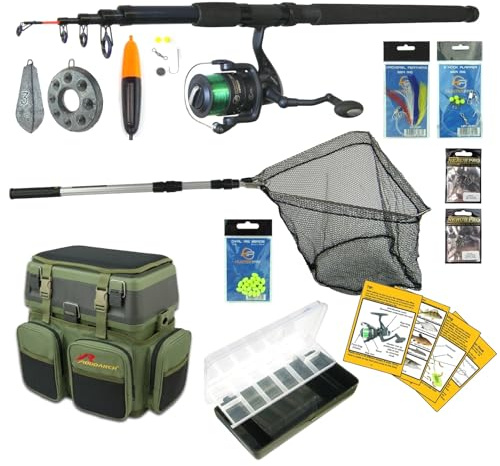 Roddarch Complete Sea Fishing Kit: 10ft Telescopic Rod & Seat Box