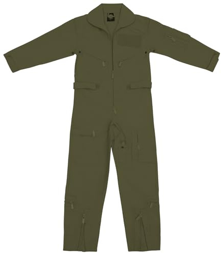 Rothco Kids Flight Suit – Pilot Coveralls – Aviator Costume Cosplay Jumpsuit for Children, Olive Drab, L