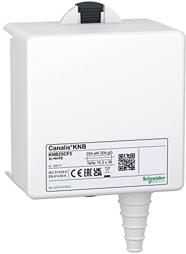 Schneider Electric KNB25CF5 Cofre de derivación para fusible NF, 10 x 38 mm, 25 A, 3L + N + PE