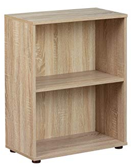 Inter Link - Bücherregal - Standregal - 2 Fächer - Höhenverstellbare Böden - Holzregal - Wohnzimmer - Arbeitszimmer - Parini 1 - Eichenfinisch, Sonoma Eiche Nachbildung