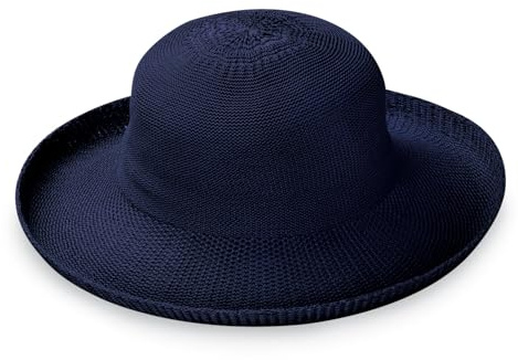 Wallaroo Hat Company Women’s Victoria Sun Hat – Ultra-Lightweight, Packable, Modern Style, Designed in Australia, French Navy