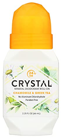 Crystal Essence Mineral Deodorant, Roll-On Chamomile and Green Tea, 2.25 Fluid Ounce