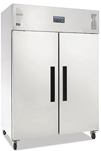 Polar Refrigeration G-Series Upright Double Door Fridge 1200 Litre, Stainless Steel, Energy Rating C, 6 Shelves G594