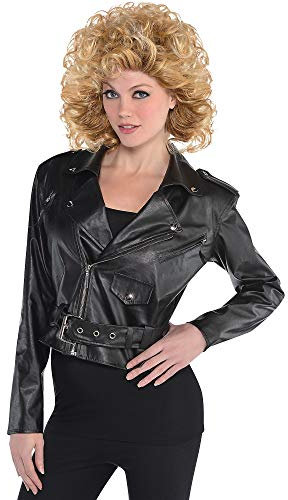 amscan 845530-55 Black Classic Biker Cropped Jacket - 1 Pc, size: 12-14