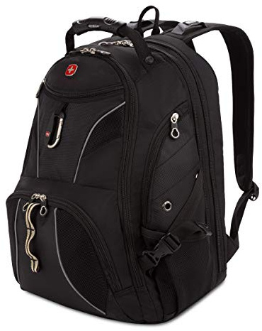 Swiss Gear SA1923 Black TSA Friendly ScanSmart Laptop Backpack - Fits Most 15 Inch Laptops and Tablets, Black, 17-inch, Backpack Only