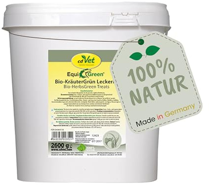 cdVet Productos Naturales EquiGreen, golosinas ecológicas de 2,6 kg, para Caballo, alimento único, recompensa Saludable, Libre de almidón de Cereales + aditivos, alimento complementario