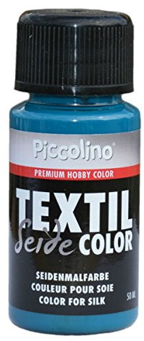 Bügelfixierbare Seidenmalfarbe Türkis 50ml - Seidenfarbe Piccolino zum Malen - hochwertige Textilfarbe für Seide