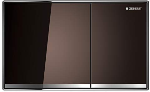 Geberit, Piastra di azionamento per cassette di risciacquo ad incasso Sigma 60 115.640.SQ.1, doppio scarico, terra d'ombra cromo lucido, 115640SQ1