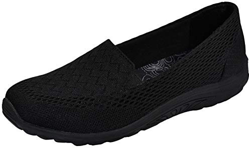 Skechers Women's Reggae Fest - Willows - Wide Shoe, Black, 9.5 W US