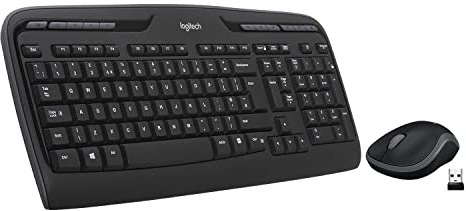 Logitech MK330 Kabelloses Tastatur-Maus-Set, 2,4 GHz Verbindung via Unifying USB-Empfänger, 4 programmierbare G-Tasten, 12 bis 24-Monate Batterielaufzeit, PC/Laptop, US QWERTY-Layout - Schwarz
